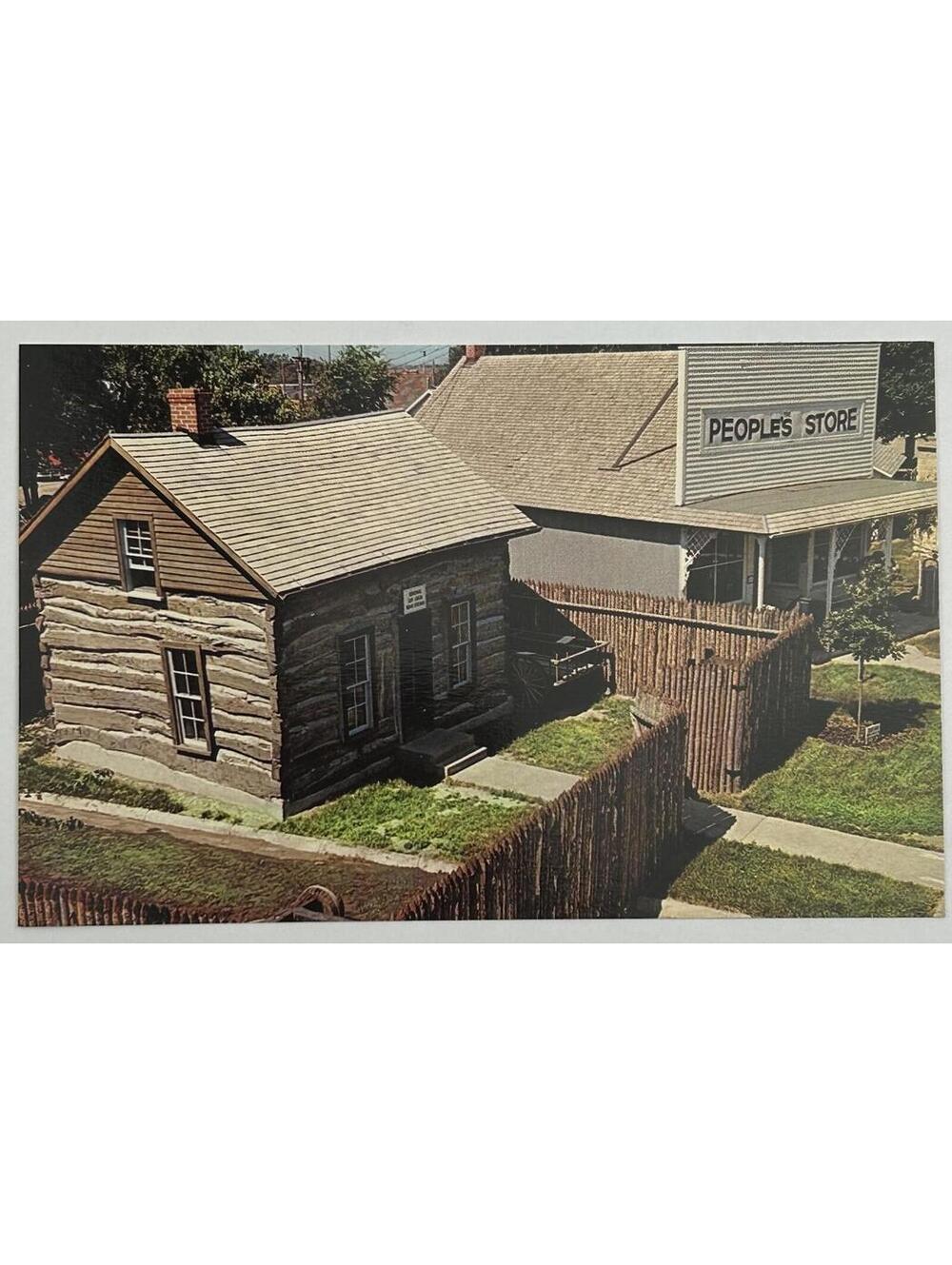 Vtg Postcard Elm Creek Indian Fort Peoples Store Pioneer Village Minden NE  E-8